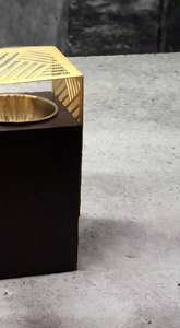 Quemador de incienso de madera de lujo con cubierta de metal dorado, moderno quemador de incienso Mabkhara Oud, soporte para incienso árabe, decoración para el hogar - Product Image 2