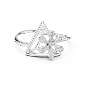 Anillo de Diamantes Cultivados en Laboratorio TRIORA BLOOM, Oro Rosa de 18 Quilates con Baño de Rodio, Estilo Minimalista, para Compromiso, Fiestas, San Valentín, Eventos Glamurosos - Product Image 5