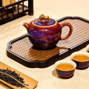 Tetera Artesanal Jun Kiln con Esmalte Nebula y Diseño de Montaña, Tetera China de Arte <span class=keywords><strong>Kung</strong></span> <span class=keywords><strong>Fu</strong></span> para la Ceremonia Tradicional del Té - Product Image 5