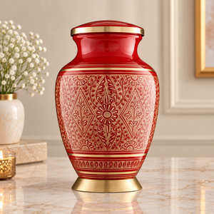 Urne funéraire raffinée avec motif pêcheur, finition noire brillante, détails argentés, récipient commémoratif pour cendres - Product Image 4