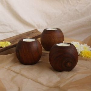 Portavelas Hexagonal de Madera Hecho a Mano, Soporte Decorativo Rústico para Velas de Té, para Decoración de Mesa en el Hogar, Bodas y Navidad - Product Image 2