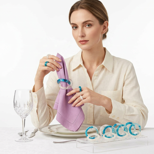 Modern Resin Napkin Rings Set 4.5cm Customizable Shape Eco-Friendly Durable <b>Table</b> Decoration for Party Use - Product Image 1