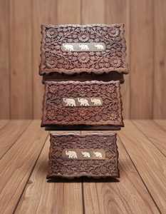 ชุดกล่องของขวัญไม้สุดหรู 3 ใบ งานแฮนด์เมดอเนกประสงค์ ดีไซน์ทันสมัย ปรับความจุได้ตามต้องการ - Product Image 2