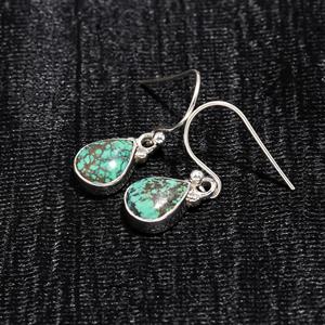 Turquoise Pear Cut Hanging Turquoise Gemstone <b>Solid</b> 925 Sterling <b>Silver</b> Drop Dangle <b>Earrings</b> Fine Jewelry For Women's - Product Image 3