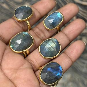Latest Fashionable <b>Brass</b> <b>Rings</b> Wholesale Gemstone Bezel <b>Rings</b> for Women High quality Bulk Jewelry - Product Image 3