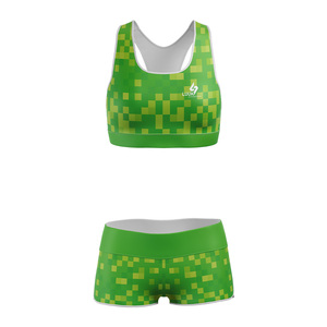 Conjunto Deportivo para Mujer al por Mayor, Bra Deportivo Sublimado de Alta Sujeción y Shorts de Cintura Alta, Ropa Deportiva Personalizada - Product Image 4