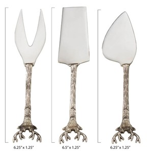 Premium Deer Antler Design Cheese Knife <b>Set</b> – Stainless Steel Cheese Cutter & Fork <b>Set</b> for Charcuterie <b>Board</b> - Product Image 2