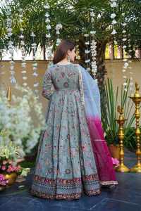 Vestido Anarkali Moderno de Organza con Estampado Digital, Listo para Usar, para Bodas y Fiestas Étnicas, de Secado Rápido, Exportación a Todo el Mundo desde Pakistán - Product Image 3