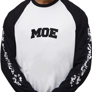 Custom Raglan Long Sleeve <b>T</b> Shirt Men Contrast Sleeve Cotton Casual Streetwear Graphic Print Wholesale Supplier Men's shirts - Product Image 5