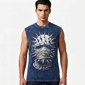 Débardeur de sport décontracté pour homme, personnalisé, imprimé, respirant, à séchage rapide, en tissu tricoté - Product Image 1