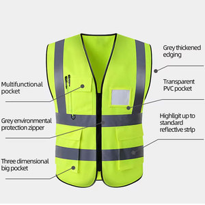 Custom Logo Pocket <b>Work</b> <b>Construction</b> White Safety Vest Safety <b>Jackets</b> Personalized Safety Vest With Pockets Custom Logo - Product Image 3