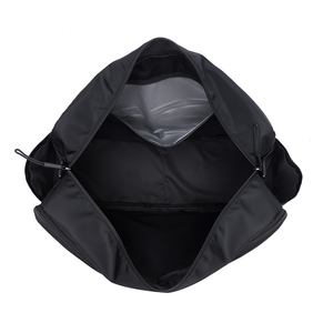 Unisex Nylon Gym Duffle Bag With Adjustable Strap Large Capacity Zipper Closure Solid Black Casual Fitness Bag - Product Image 5