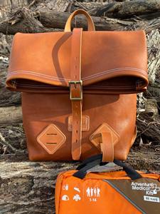 Unisex Genuine Leather <b>Roll</b> Top <b>Backpack</b> Slim Fit Rucksack for Commuters Stylish Luxury Eco-Friendly Laptop Bag LRTB-0197B - Product Image 5