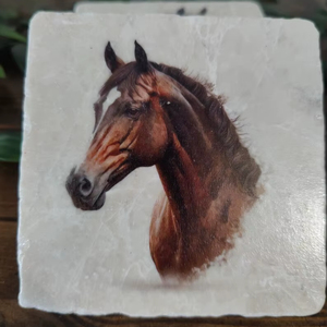 Posavasos de Mármol con Diseño de Caballo Rústico, Protectores de Muebles para Bebidas - Product Image 3