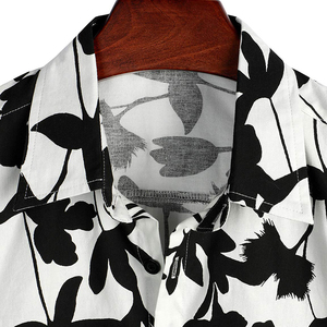 Chemise décontractée pour homme à manches courtes, imprimé floral, en popeline, respirante, en polyester, avec col rabattu, style estival - Product Image 3
