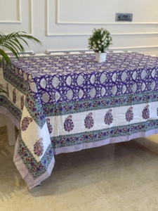 Blue Tablecloth Handblock Printed <b>Table</b> Cloth Cotton <b>Table</b> <b>Cover</b> Dinning Printed <b>Table</b> <b>Cover</b> Washable Wedding <b>Table</b> Decor <b>Cover</b> - Product Image 3