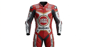 Combinaison de course MotoCP Anthony Gobert Zuzuki 1 pièce en cuir de vachette/crocodile pour moto, course sur circuit/équitation, combinaison/Motocyclette pour motard de niveau - Product Image 1