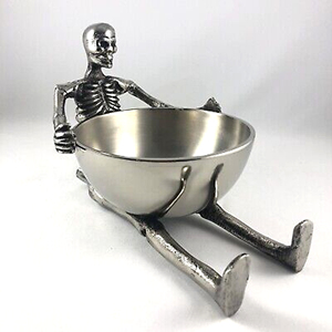Cuenco decorativo de Metal plateado para Halloween, Decoración de mesa para Bar, fiesta de Horror - Product Image 6