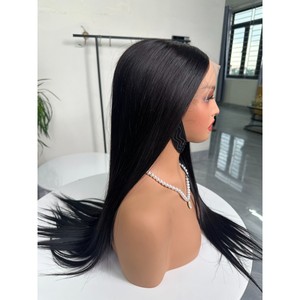 Peluca de Cabello Humano Virgen Vietnamita Natural Negro Liso con Frente de Encaje Pre-Desplumada HD, Venta al por Mayor - Product Image 3