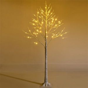 5FT White <b>LED</b> Birch <b>Tree</b> with Lifelike Bark 72 Lights Flexible Branches 7.2ft Cord Christmas Lifelike Christmas Lights - Product Image 1