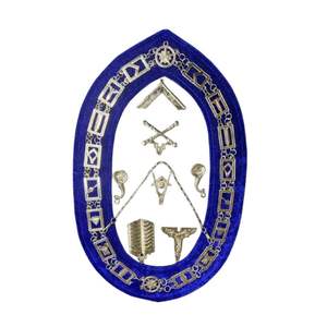 Masonic Jewel <b>Collar</b> Chain Custom Regalia Metal Chain with Decorative Pendant Holder Silver Finish for Lodge Officers Formal - Product Image 1