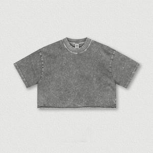 Nouvel Arrivage T-shirts Crop Top Vintage en Coton Imprimé Personnalisé pour Femme, Coupe Ample, Effet Délavé et Brossé - Product Image 4