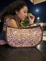 Sac à bandoulière en coton imprimé à la main pour femme, fourre-tout matelassé avec fermeture éclair, motif floral, style japonais vintage, pour voyage, shopping, avec chaînes, été