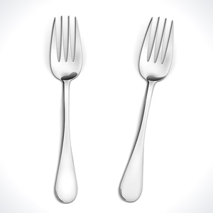 Ensemble de couverts modernes en acier inoxydable poli miroir, fourchettes à dîner argentées, à prix abordable - Product Image 2