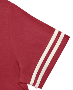 Women 2 Piece Shorts Set Solid Red O-Neck Short Sleeve Loose Fit Sporty Casual Summer Above Knee Knitted Polyester Soft Pockets - Product Image 5