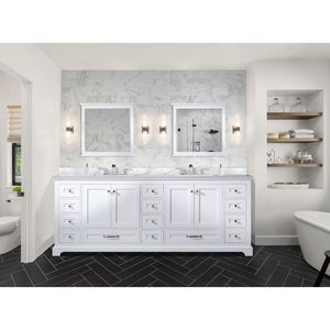 Mobile bagno doppio bianco con piano in marmo di Carrara 84 pollici L X 22 Pollici Mobili da Bagno D - Product Image 3