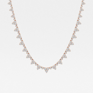 Collar de Cadena con Diamantes Cultivados en Laboratorio, 11-13 Quilates, Corte Redondo, Graduados, para Mujer, Joyería Elegante - Product Image 1