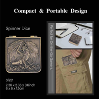 Ensemble de dés métalliques pliables Sliver 7 en 1 Dragon Spinner DND, format de poche, durable, avec une gamme complète de D4 et D20, excellent cadeau pour les amateurs de TTRPG