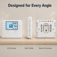 Thermostat intelligent WiFi STN725W TUYA 2 chauffages 1 refroidissement 24V avec Alexa
