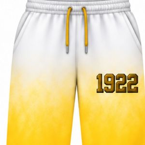 กางเกงขายาวโอเวอร์ไซส์สำหรับผู้หญิง Sigma Gamma Rho สีขาวทอง ลายมัดย้อม พร้อมเชือกผูกเอว กางเกงจ็อกเกอร์ สไตล์ลำลองสำหรับชมรมนักศึกษากรีก - Product Image 3
