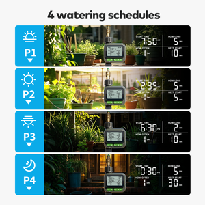 ตัวตั้งเวลาให้น้ำในสวนสำหรับวาล์วเซ็นเซอร์รดน้ำ ตัวตั้งเวลา Zigbee 4 ช่อง ตัดน้ำได้ ใช้พลังงานจาก Tuya ตัวตั้งเวลาให้น้ำในสวนอัตโนมัติพลังงานแสงอาทิตย์ - Product Image 5