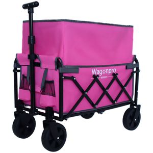 Carrello Utilitario Rosa Espandibile a Doppio Strato 100% Extra Spazioso per Campeggio, Spesa, Sport, Giardinaggio, Pesca - Product Image 3