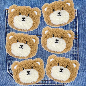 Nouvel ensemble de matériel de couture décoratif en PVC chenille brodé Lapin & Ours, thermocollant, 3D, à paillettes, phosphorescent, pour cadeaux et vêtements - Product Image 5