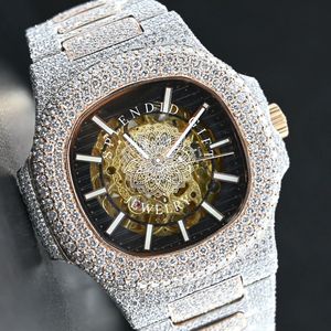 Reloj de Lujo para Hombre con Incrustaciones de Moissanita, Caja de Acero Inoxidable, Movimiento Analógico ETA, Cristal de Zafiro, un Splendid Gift Jewelry - Product Image 6