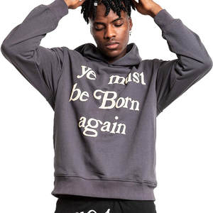 Sudaderas con capucha casuales con estampado puff, básicas, de mezcla de algodón, estilo vintage, streetwear sencillo, estilo Harajuku, holgadas, con cremallera, estética Y2K - Product Image 5