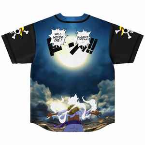 Maillot de baseball personnalisé à sublimation imprimée Anime Luff, style unique, respirant, 100 % polyester, col en V, manches courtes pour homme - Product Image 2