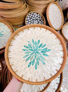 Plateau en rotin naturel, durable, fait main, pour servir à la maison, pour les repas et la décoration - Product Image 6