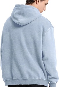 Nouveauté 2026 : Sweat à capuche oversize pour homme, coupe décontractée, en molleton épais mélangé coton, effet délavé vintage, avec logo personnalisé - Product Image 2