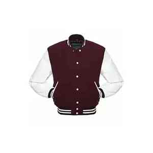 Vestes de baseball personnalisées bleu et blanc avec manches en coton, veste varsity de haute qualité pour hommes, service OEM, bouton unique - Product Image 6