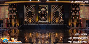 Elegantes paneles de metal dorado para boda musulmana Paneles de fondo de boda marroquí Paneles de fondo de metal de boda encantadores - Product Image 4