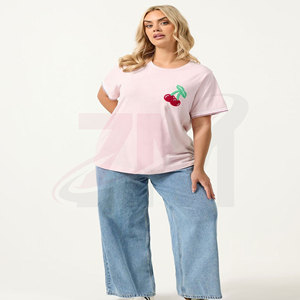 Camiseta moderna informal para uso diario y estilo de vida, camiseta bordada a la moda para mujer, ropa transpirable de manga corta - Product Image 5
