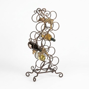 Porte-bouteilles moderne en fer forgé, support de rangement décoratif pour bar à domicile, étagère réglable en métal sur mesure pour table - Product Image 1