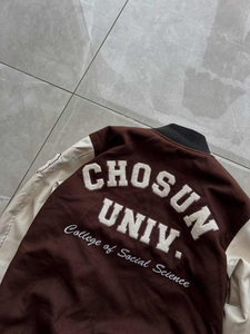 OEM Men's Stand Collar Classic Varsity Letterman Baseball College <b>Jacket</b> With White <b>Leather</b> Strip <b>Winter</b> Heated <b>Jacket</b> - Product Image 4