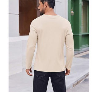 100% Cotton Long Sleeve T Shirt Men Plain Crew Neck Casual Tee Custom Logo Private Label OEM ODM Wholesale - Product Image 5