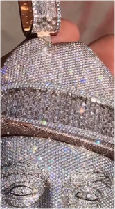 Colgante Personalizado con Diamantes Moissanite VVS, Plata de Ley S925, Estilo Hip Hop, Regalo de Halloween, Joyería con Diseño 3D - Product Image 3