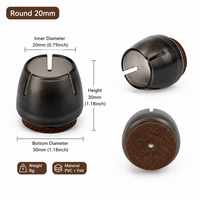 Embouts de pieds de meubles en PVC de 30 mm, noirs, ronds, protège-pieds de chaise pour sols en bois dur